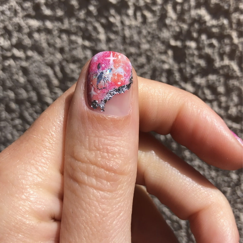 foil argenté nail art