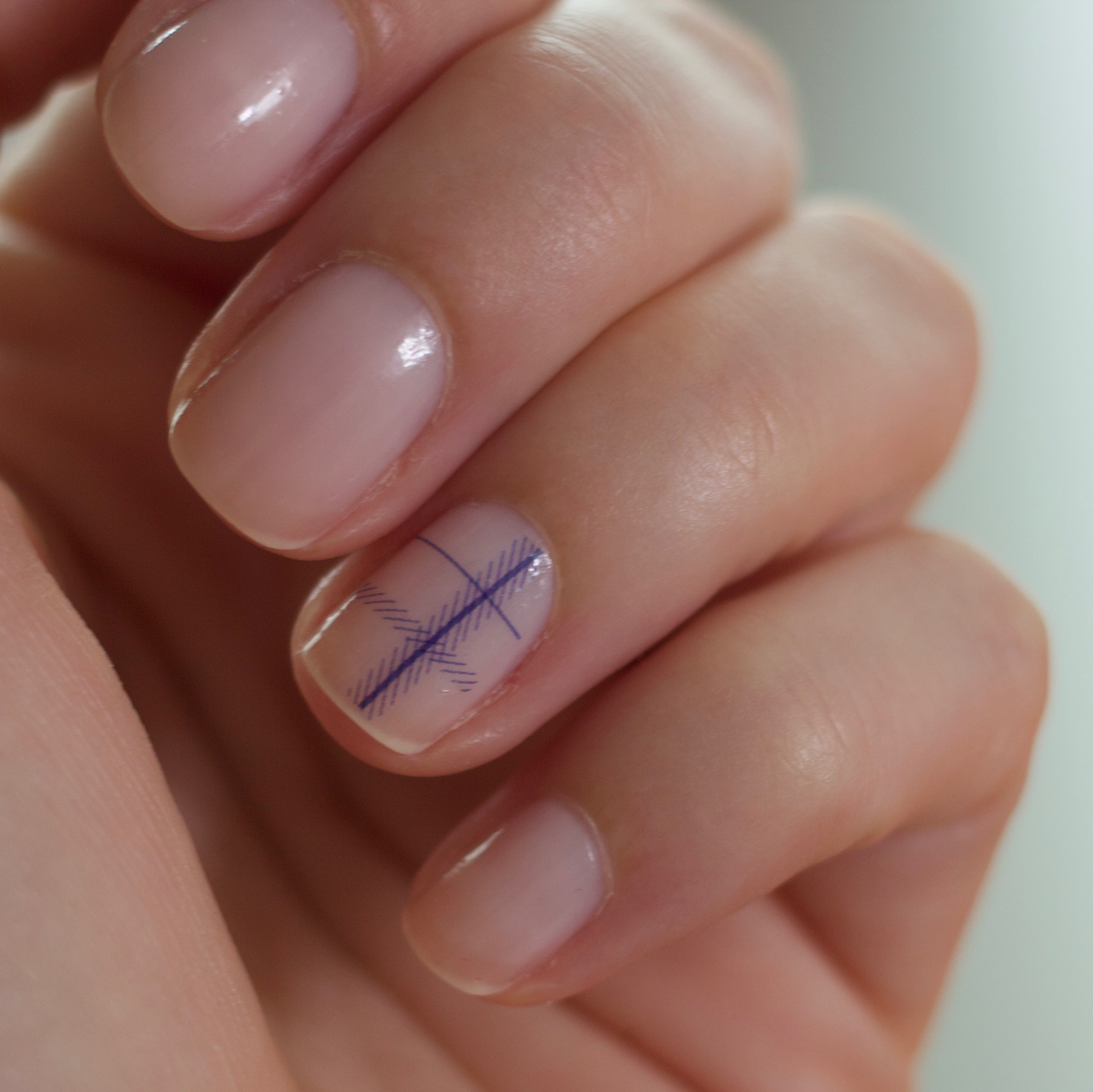 Nail Tattoos Tartan Bleu
