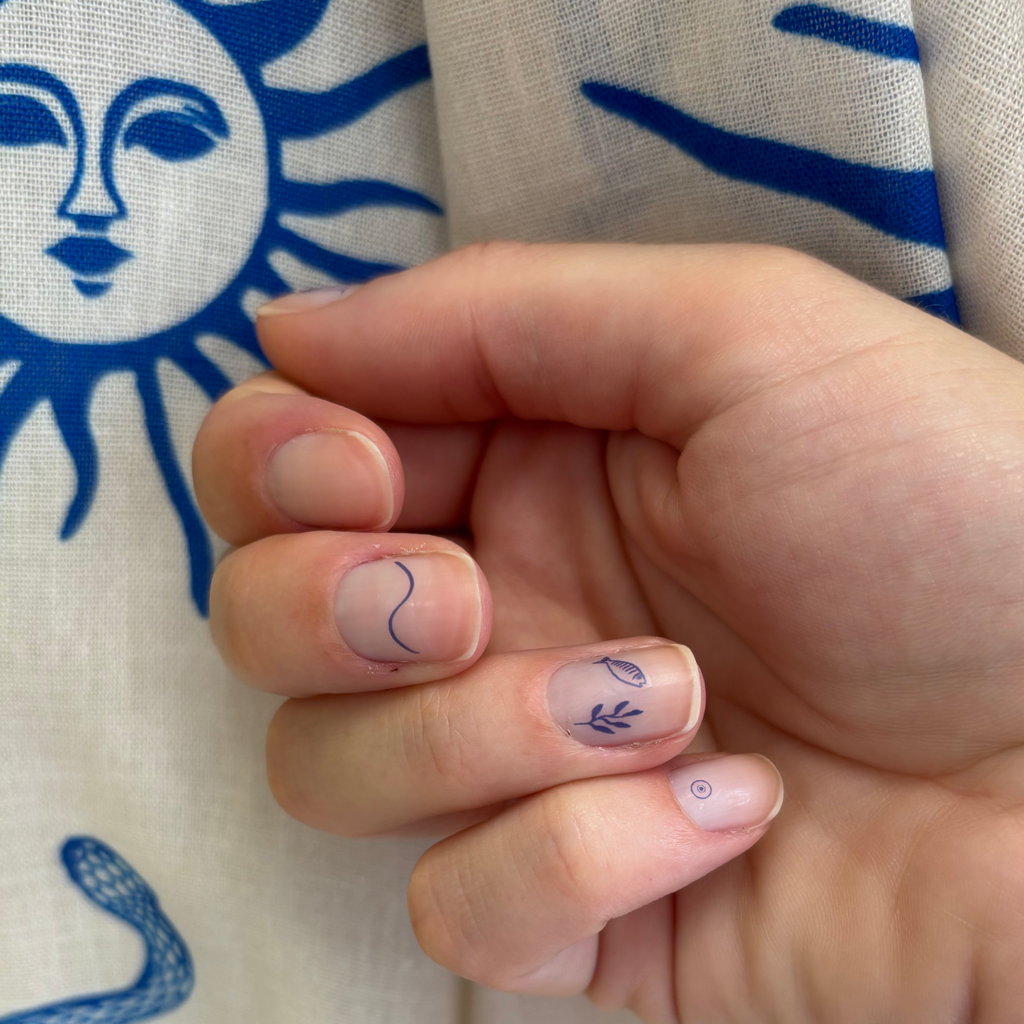 💙 Pack Love Blue Nail Tattoos