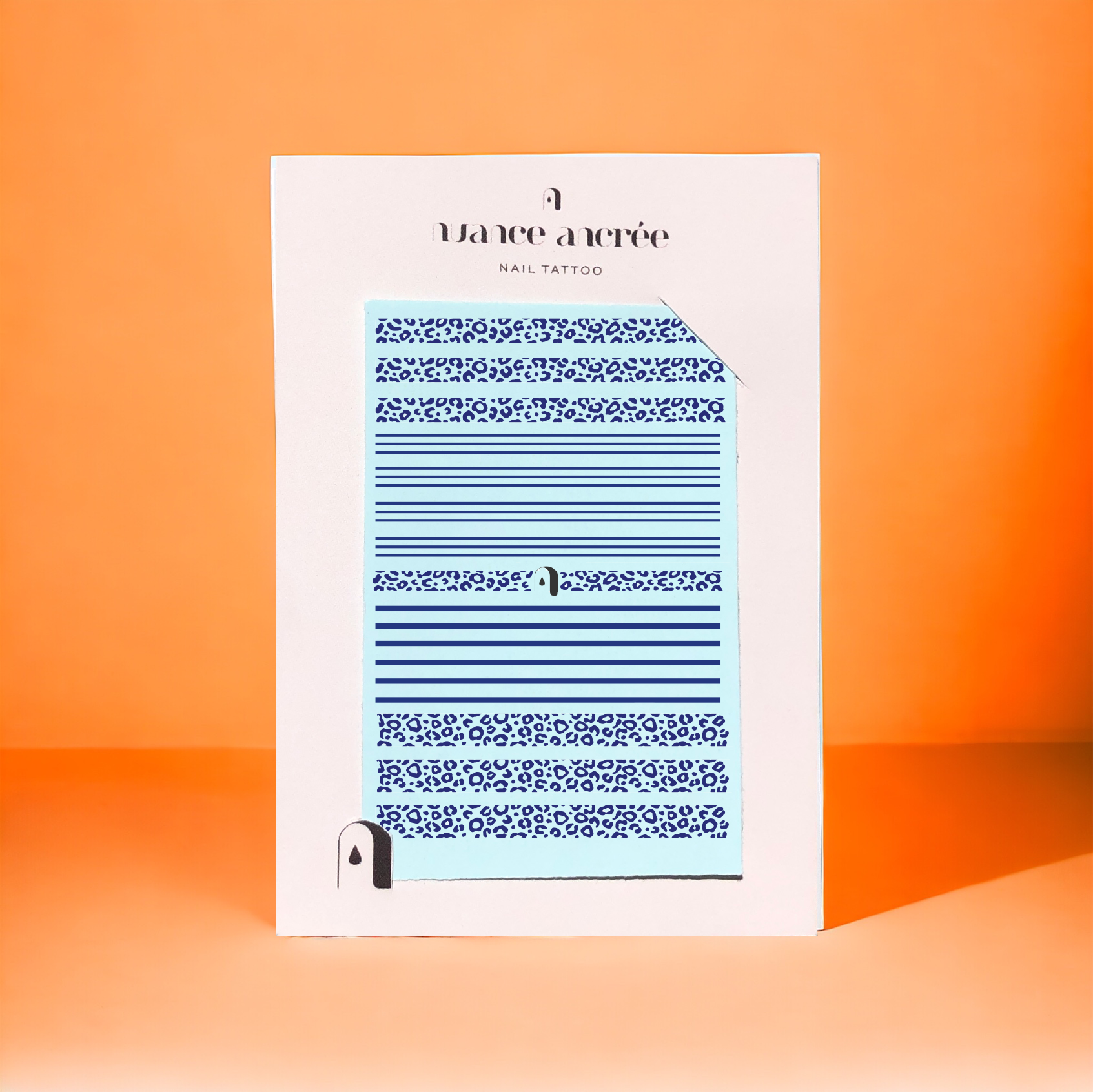 sticker ongles leopard bleu graphique